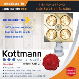 Đèn sưởi 4 bóng treo tường – K4BG